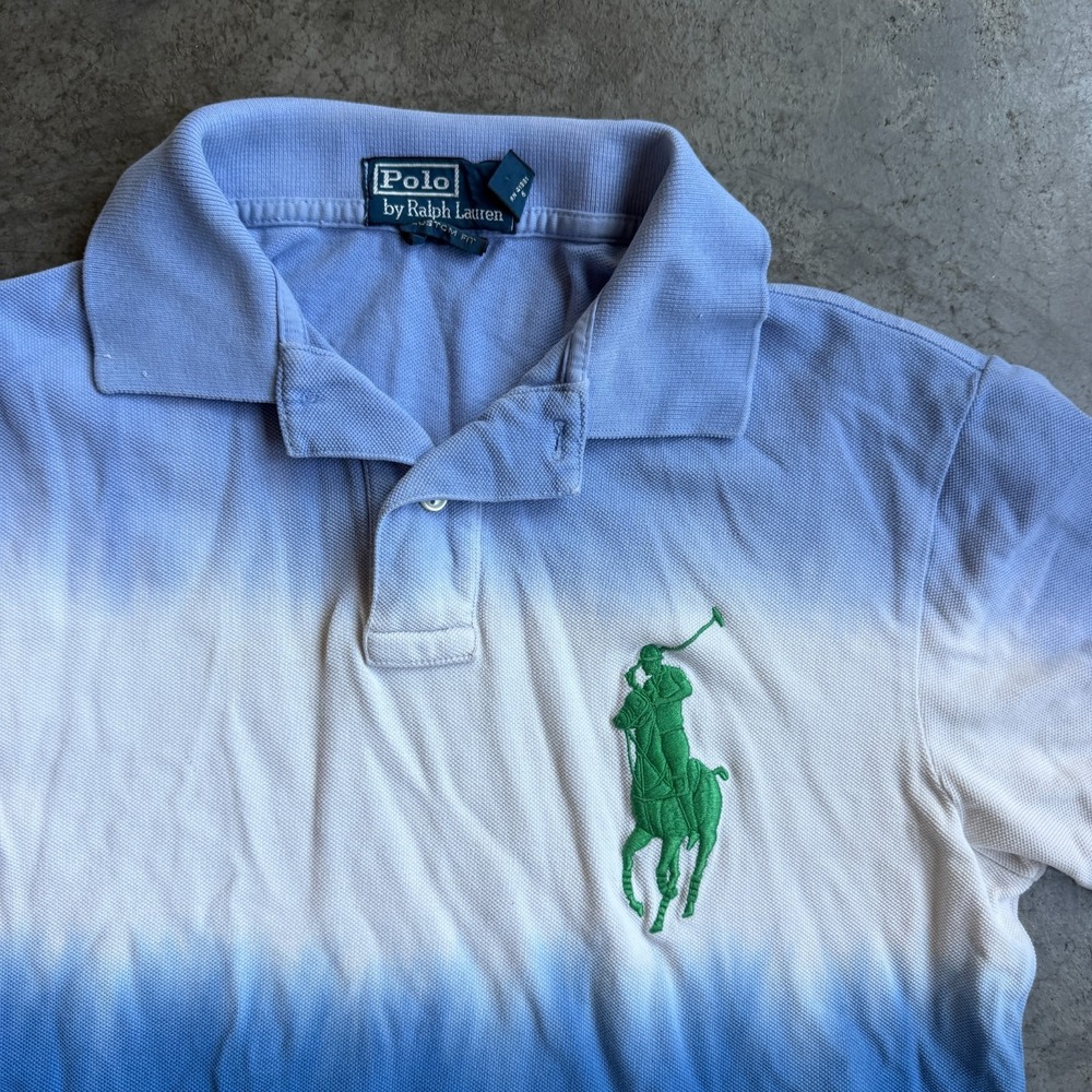Vintage Polo Ralph Lauren Gradient Ombre Big Pony Polo Shirt Mens S Short Sleeve - Picture 2 of 8